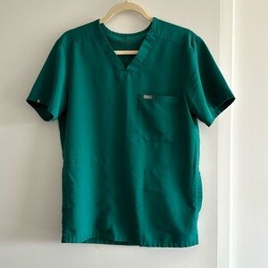Figs Men XS Hunter Green Scrub Top
